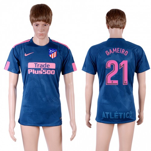 Atletico Madrid #21 Gameiro Sec Away Soccer Club Jersey