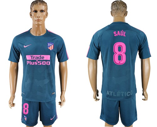 Atletico Madrid #8 Saul Sec Away Soccer Club Jersey