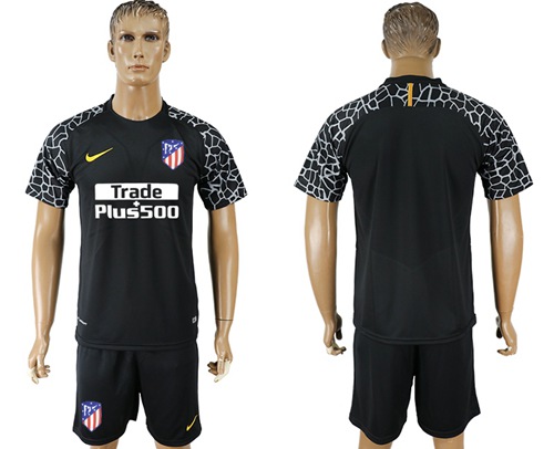 Atletico Madrid Blank Black Goalkeeper Soccer Club Jersey