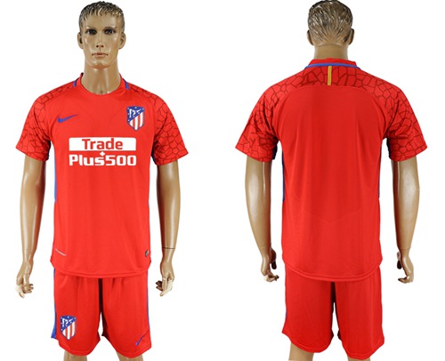 Atletico Madrid Blank Red Goalkeeper Soccer Club Jersey