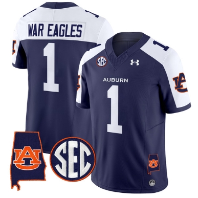 Auburn Tigers 2024 Alabama Patch Vapor Limited Football  Jersey - All Stitched  NAVY ALTERNATE #1 WAR EAGLES