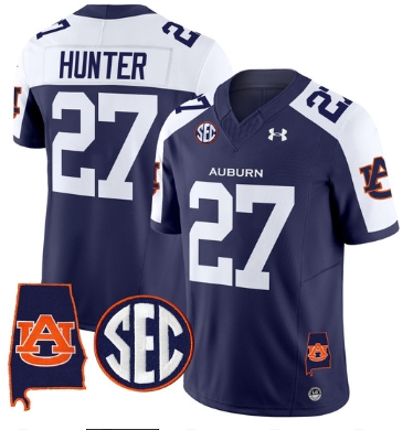 Auburn Tigers 2024 Alabama Patch Vapor Limited Football  Jersey - All Stitched  NAVY ALTERNATE #27 JARQUEZ HUNTER
