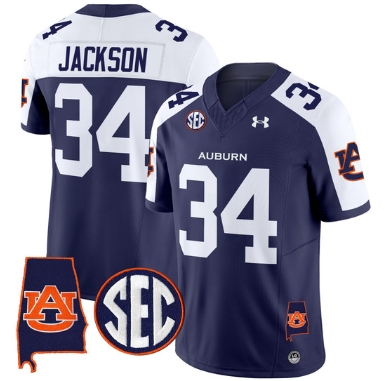 Auburn Tigers 2024 Alabama Patch Vapor Limited Football  Jersey - All Stitched  NAVY ALTERNATE #34 BO JACKSON