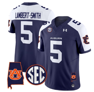 Auburn Tigers 2024 Alabama Patch Vapor Limited Football  Jersey - All Stitched  NAVY ALTERNATE #5 LAMBERT- SMITH