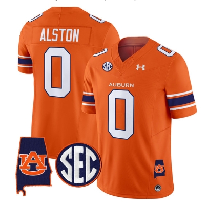 Auburn Tigers 2024 Alabama Patch Vapor Limited Football  Jersey - All Stitched  ORANGE #0 DAMARIALSTON