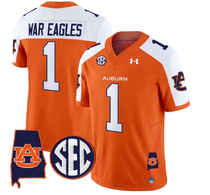 Auburn Tigers 2024 Alabama Patch Vapor Limited Football  Jersey - All Stitched  ORANGE ALTERNATE #1 WAR EAGLES