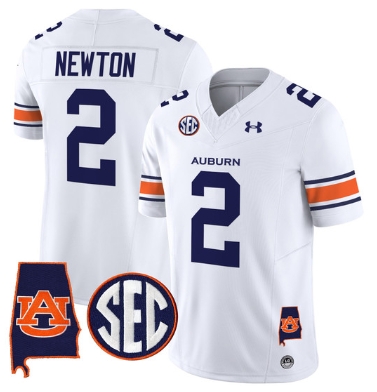 Auburn Tigers 2024 Alabama Patch Vapor Limited Football  Jersey - All Stitched  WHITE #2 CAM NEWTON
