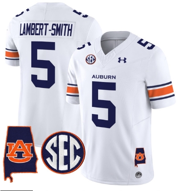 Auburn Tigers 2024 Alabama Patch Vapor Limited Football  Jersey - All Stitched  WHITE #5 LAMBERT-SMITH