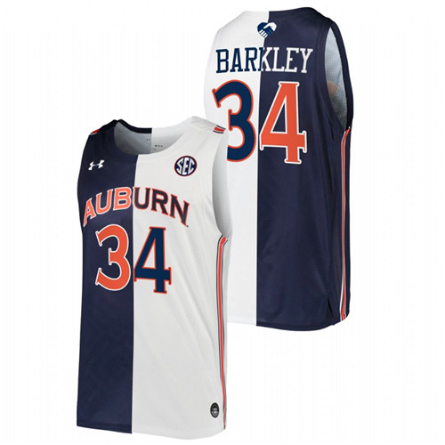 Auburn Tigers Charles Barkley Split Edition Navy White Alumni Basketball Jersey Men