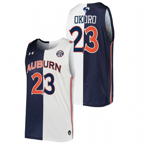 Auburn Tigers Isaac Okoro Split Edition Navy White Alumni Basketball Jersey Men