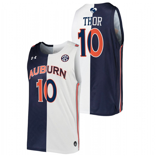 Auburn Tigers JT Thor Split Edition Navy White Alumni Basketball Jersey Men