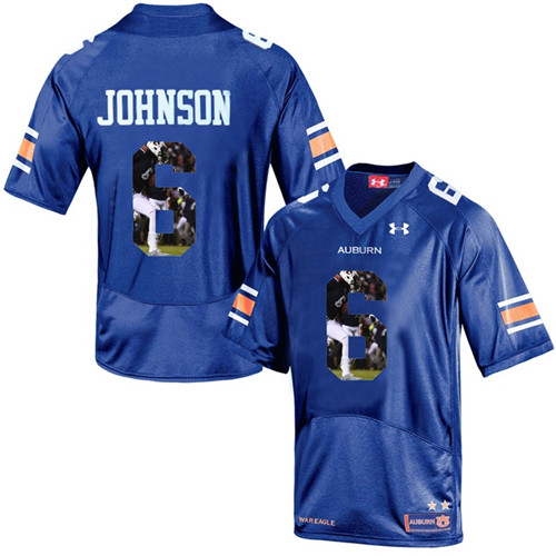 Auburn Tigers Jeremy Johnson Navy Blue Printing Player Portrait Football Jersey