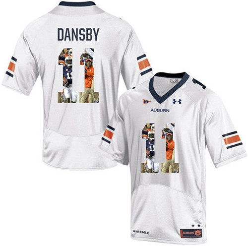 Auburn Tigers Karlos Dansby White Printing Player Portrait Football Jersey