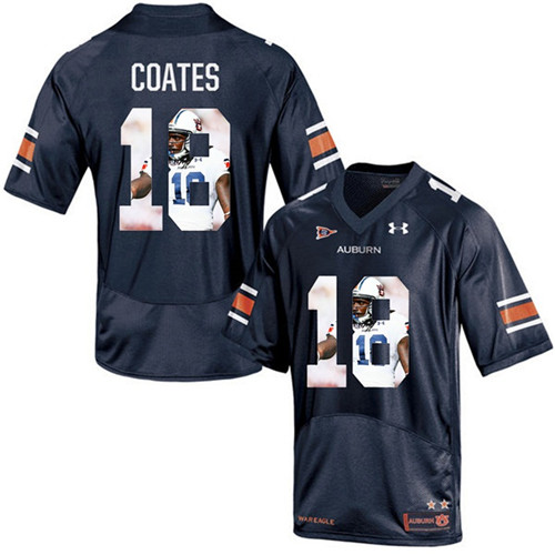 Auburn Tigers Sammie Coates Navy Blue Printing Player Portrait Football Jersey