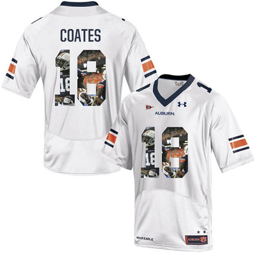 Auburn Tigers Sammie Coates White Printing Player Portrait Football Jersey