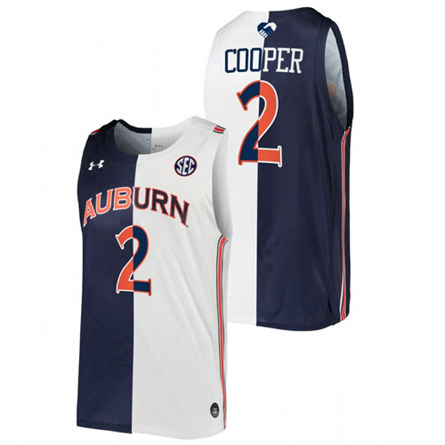 Auburn Tigers Sharife Cooper Split Edition Navy White Alumni Basketball Jersey Men