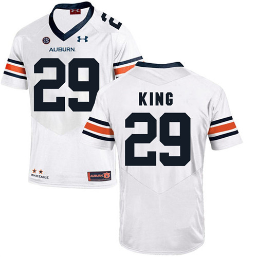 Auburn Tigers White Brandon King Football Player Performance Jersey