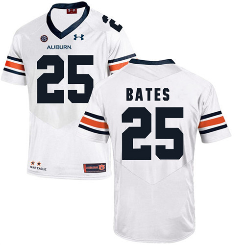 Auburn Tigers White Daren Bates Football Player Performance Jersey