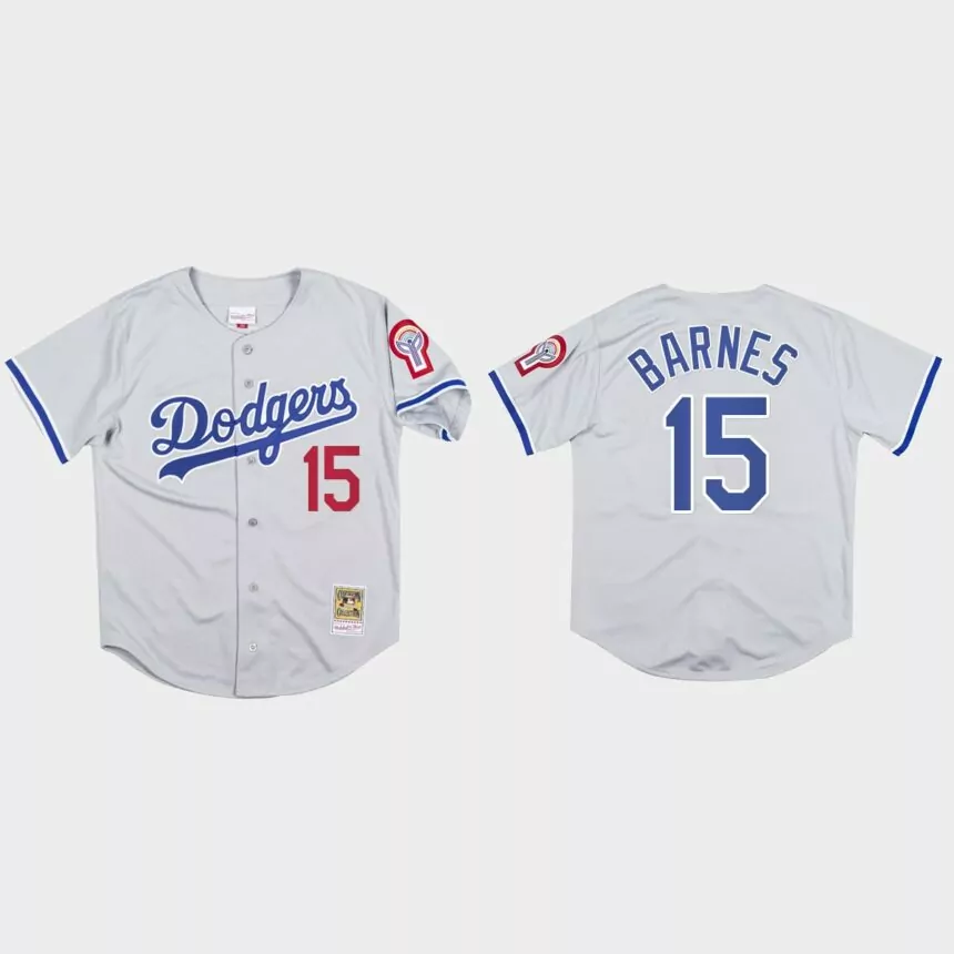 Austin Barnes #15 Los Angeles Dodgers Mitchell & Ness 1981 Authentic Jersey – Gray
