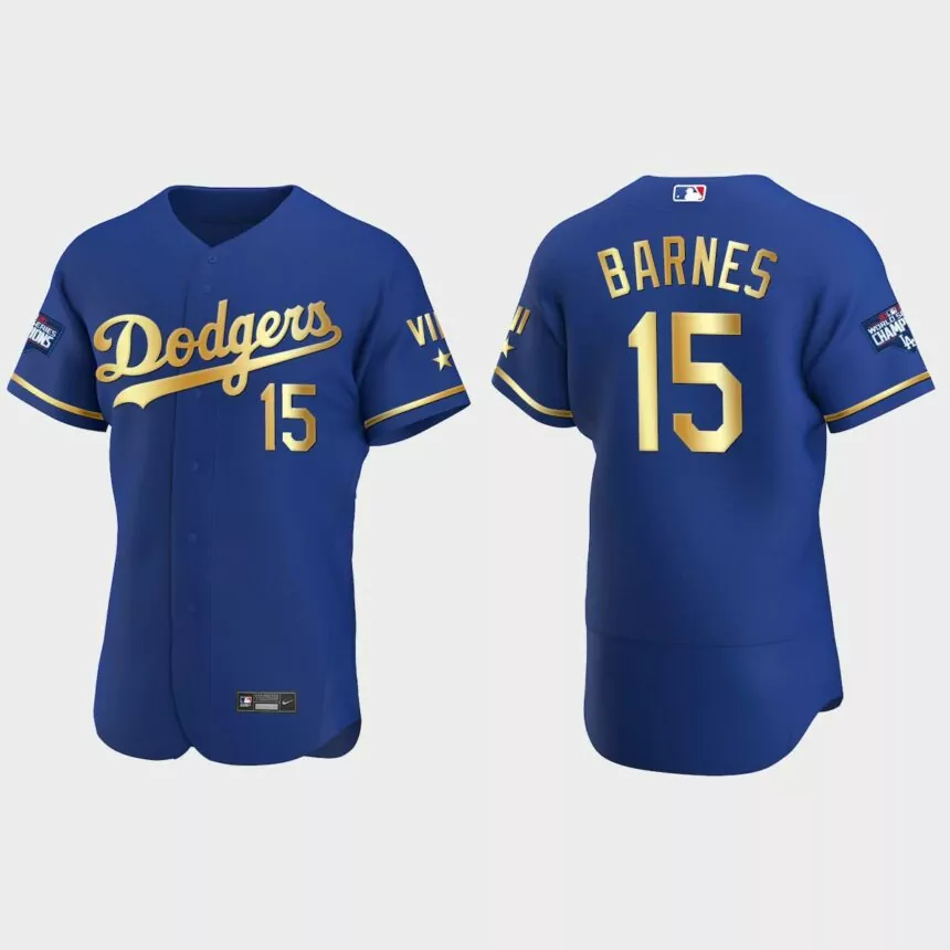 Austin Barnes Los Angeles Dodgers 2021 Gold Program World Series Champions Jersey – Royal
