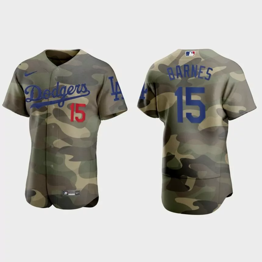 Austin Barnes Los Angeles Dodgers 2021 National Armed Forces Day Authentic Jersey – Camo