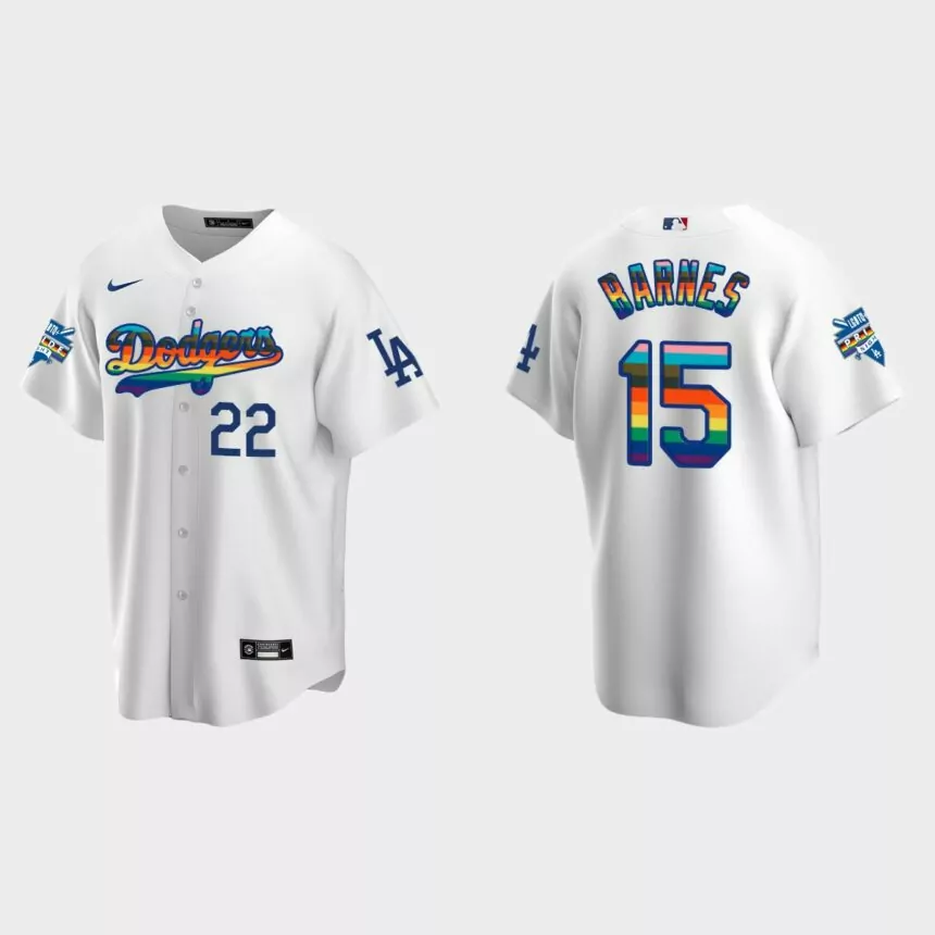 Austin Barnes Los Angeles Dodgers 2022 Pride Night LGBTQ Replica Jersey – White