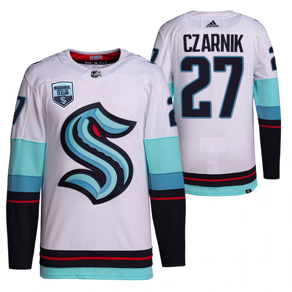 Austin Czarnik Seattle Kraken White Away Authentic Primegreen Jersey