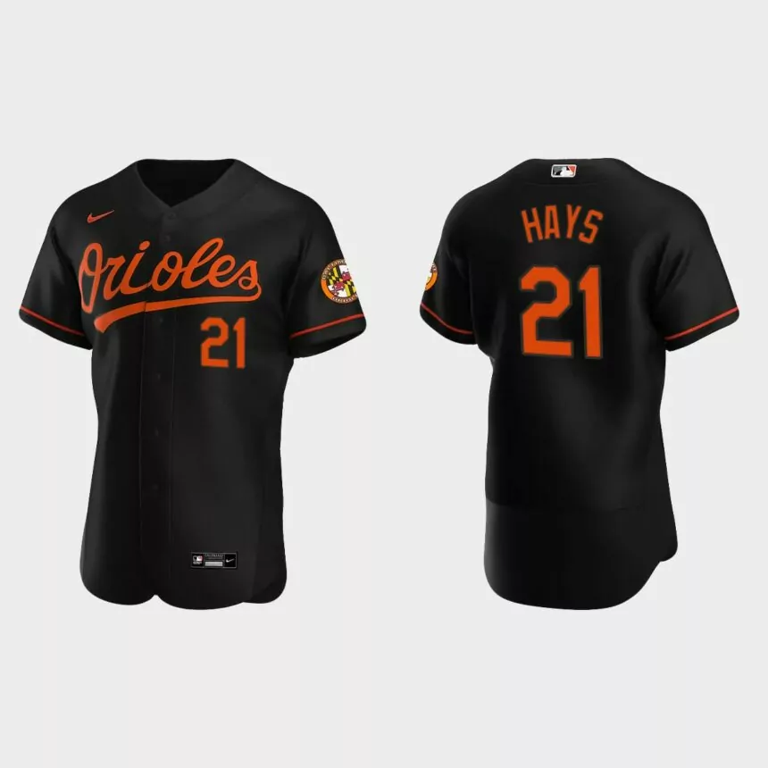 Austin Hays #21 Baltimore Orioles Authentic Alternate Jersey – Black