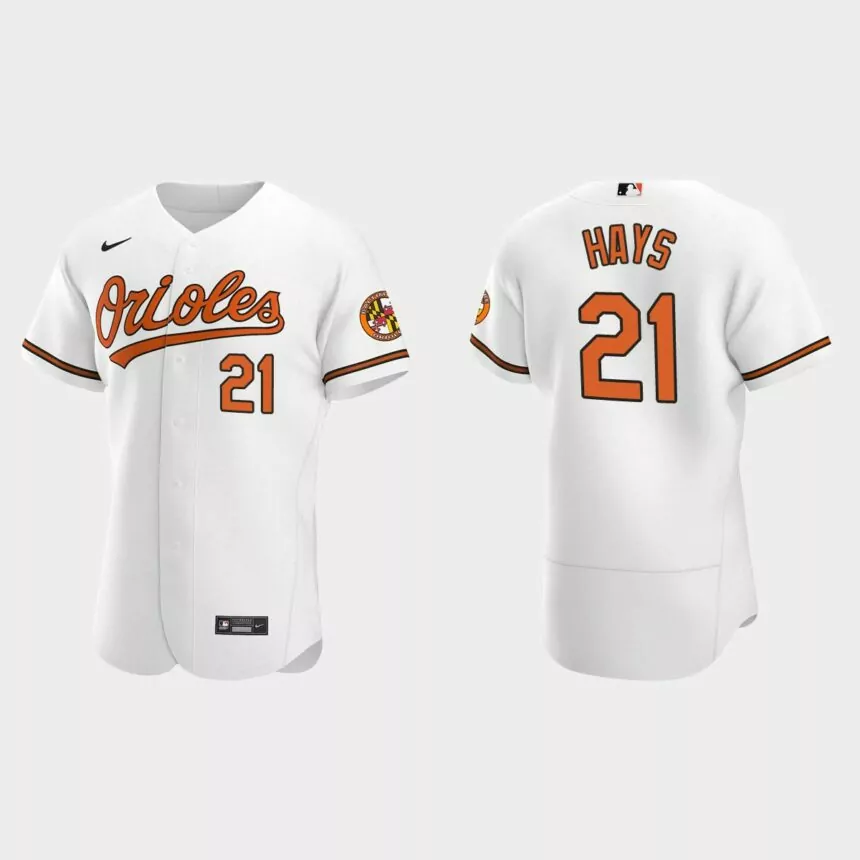 Austin Hays #21 Baltimore Orioles Authentic Home Jersey – White