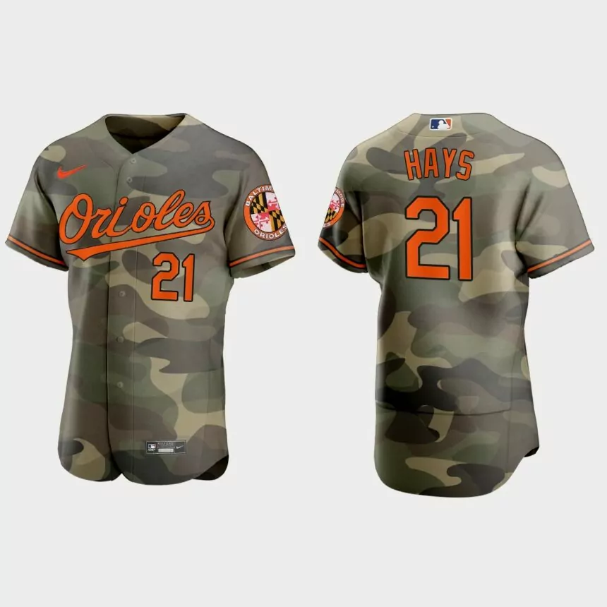 Austin Hays Baltimore Orioles 2021 National Armed Forces Day Authentic Jersey – Camo
