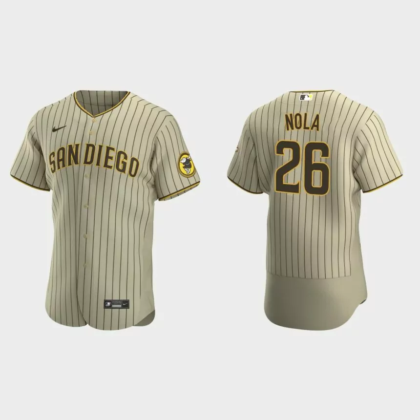 Austin Nola #26 San Diego Padres Authentic Alternate Jersey – Tan Brown