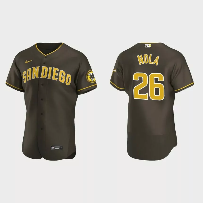 Austin Nola #26 San Diego Padres Authentic Road Jersey – Brown