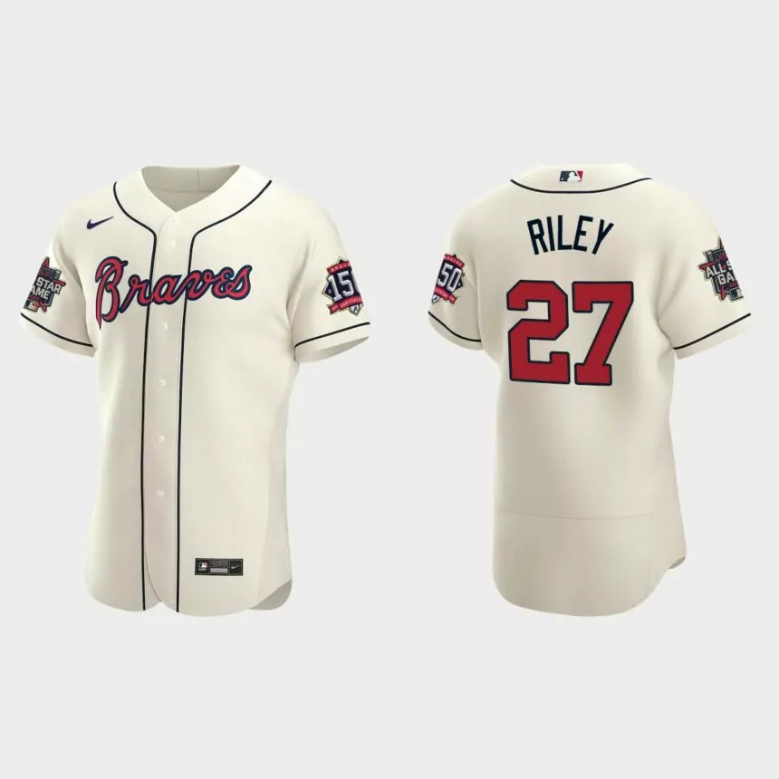 Austin Riley #27 Atlanta Braves Authentic Alternate 2021 MLB All-Star Jersey – Cream