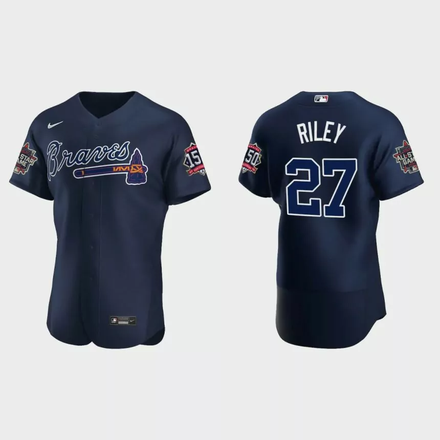 Austin Riley #27 Atlanta Braves Authentic Alternate 2021 MLB All-Star Jersey – Navy