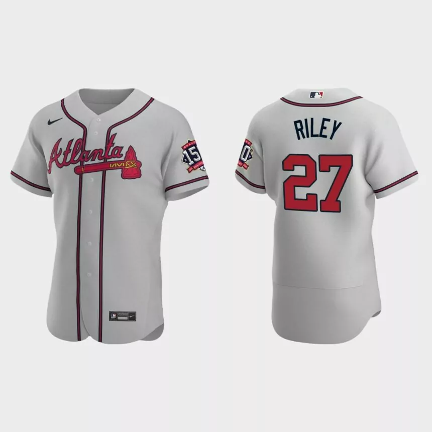 Austin Riley Atlanta Braves 150th Anniversary World Series Jersey – Gray