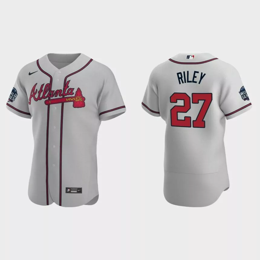 Austin Riley Atlanta Braves 2021 World Series Authentic Jersey – Gray
