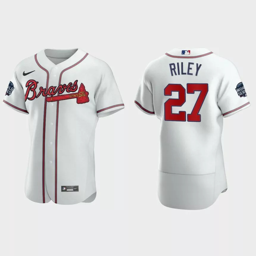 Austin Riley Atlanta Braves 2021 World Series Authentic Jersey – White