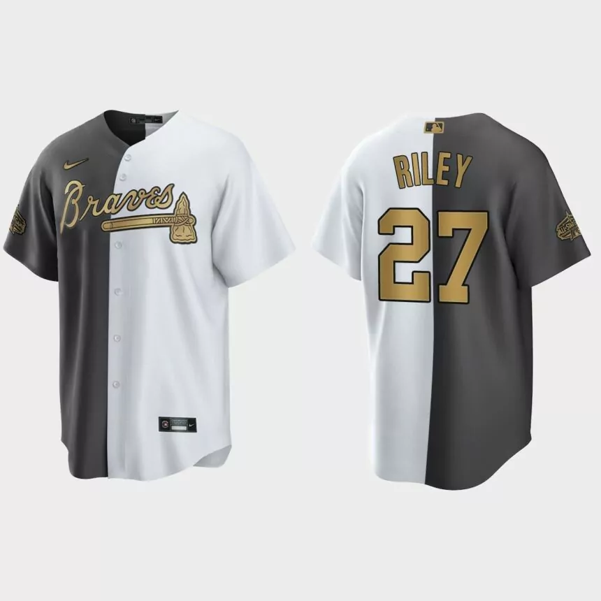 Austin Riley Atlanta Braves 2022 MLB All-Star Game Split Jersey – White Charcoal