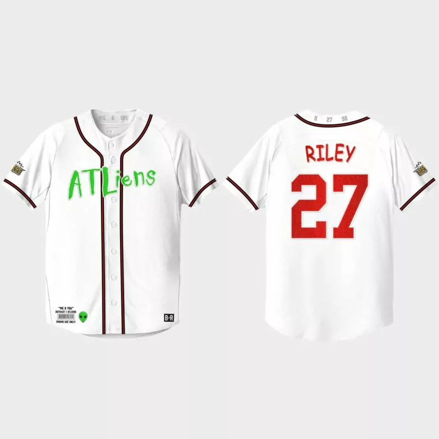 Austin Riley Atlanta Braves 25th Anniversary Baseball Outkast Jersey – White