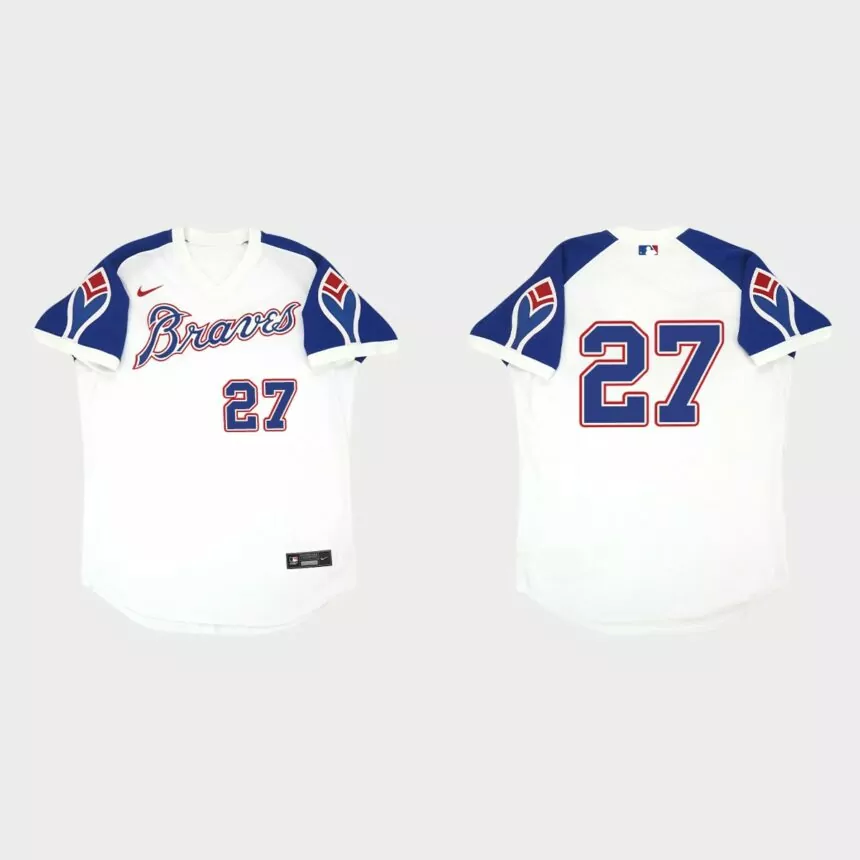 Austin Riley Atlanta Braves Throwback Home Jersey – White