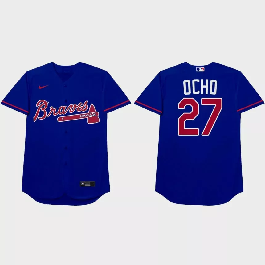 Austin Riley Nickname Braves 2021 Players’ Weekend Ocho Jersey – Royal