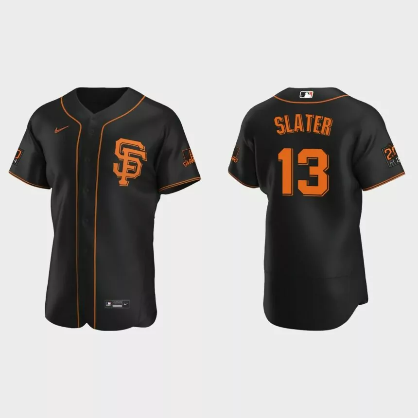 Austin Slater #13 San Francisco Giants Authentic Alternate Jersey – Black