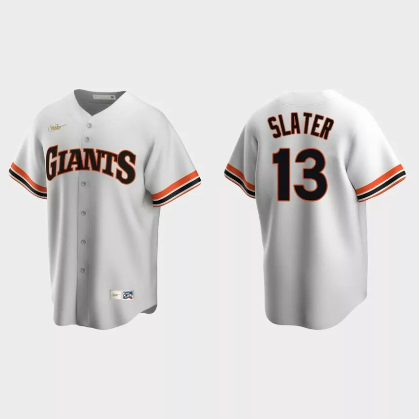 Austin Slater #13 San Francisco Giants Cooperstown Collection Home Jersey – White