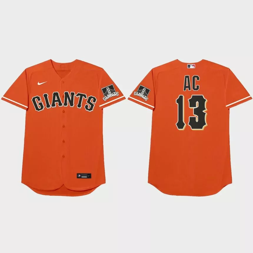 Austin Slater Nickname Giants 2021 Players’ Weekend Ac Jersey – Orange
