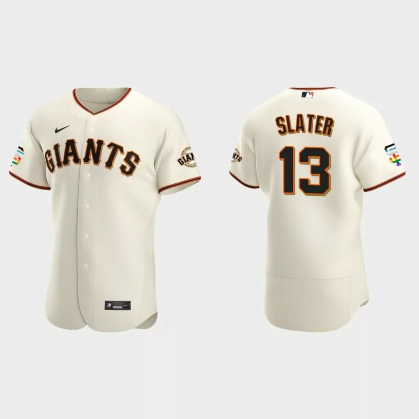 Austin Slater San Francisco Giants 2021 Pride Month Authentic Home Jersey – Cream