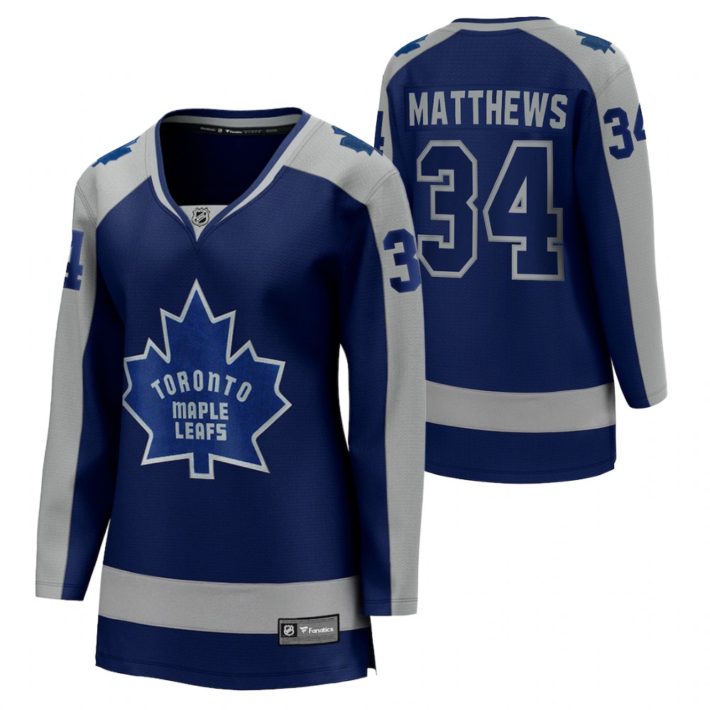 Auston Matthew Toronto Maple Leafs 2021 Special Edition Royal Women Jersey Retro