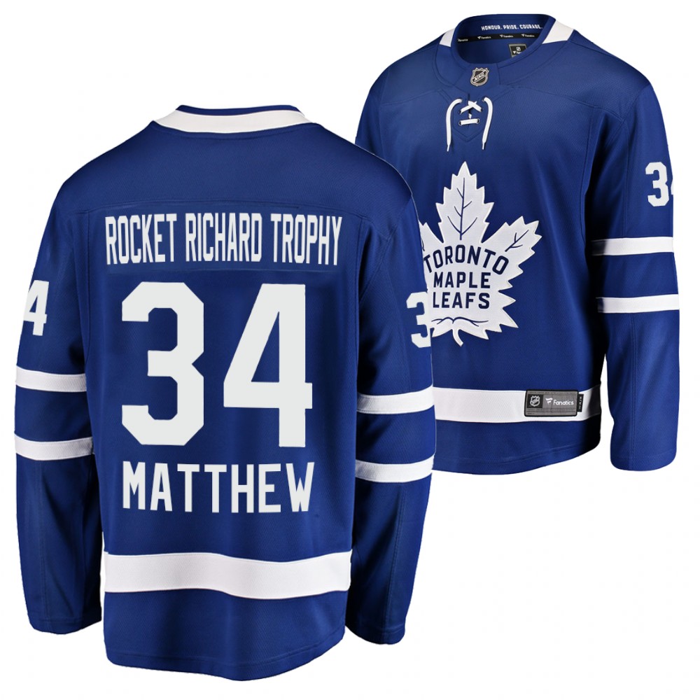 Auston Matthews 2022 Rocket Richard Trophy Maple Leafs #34 Blue Jersey Awards Edition