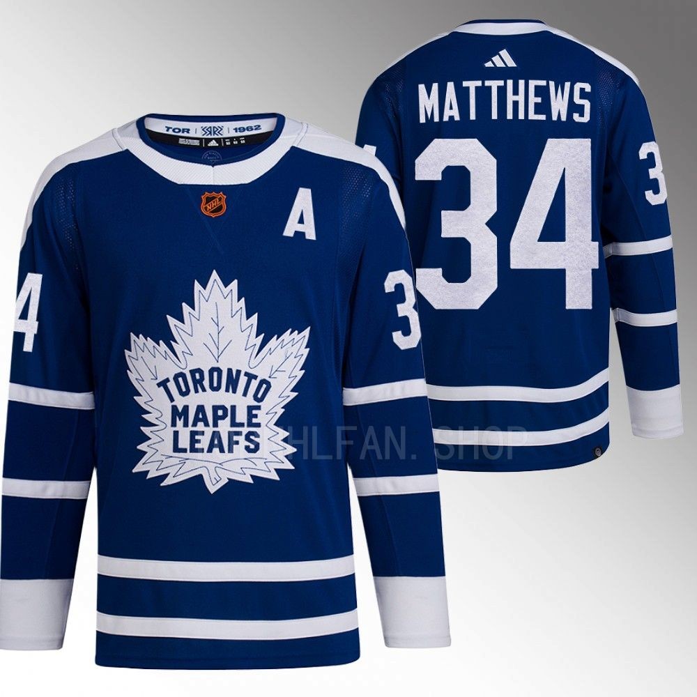 Auston Matthews 2022 Toronto Maple Leafs Blue Reverse Retro 2.0 Authentic Primegreen Jersey