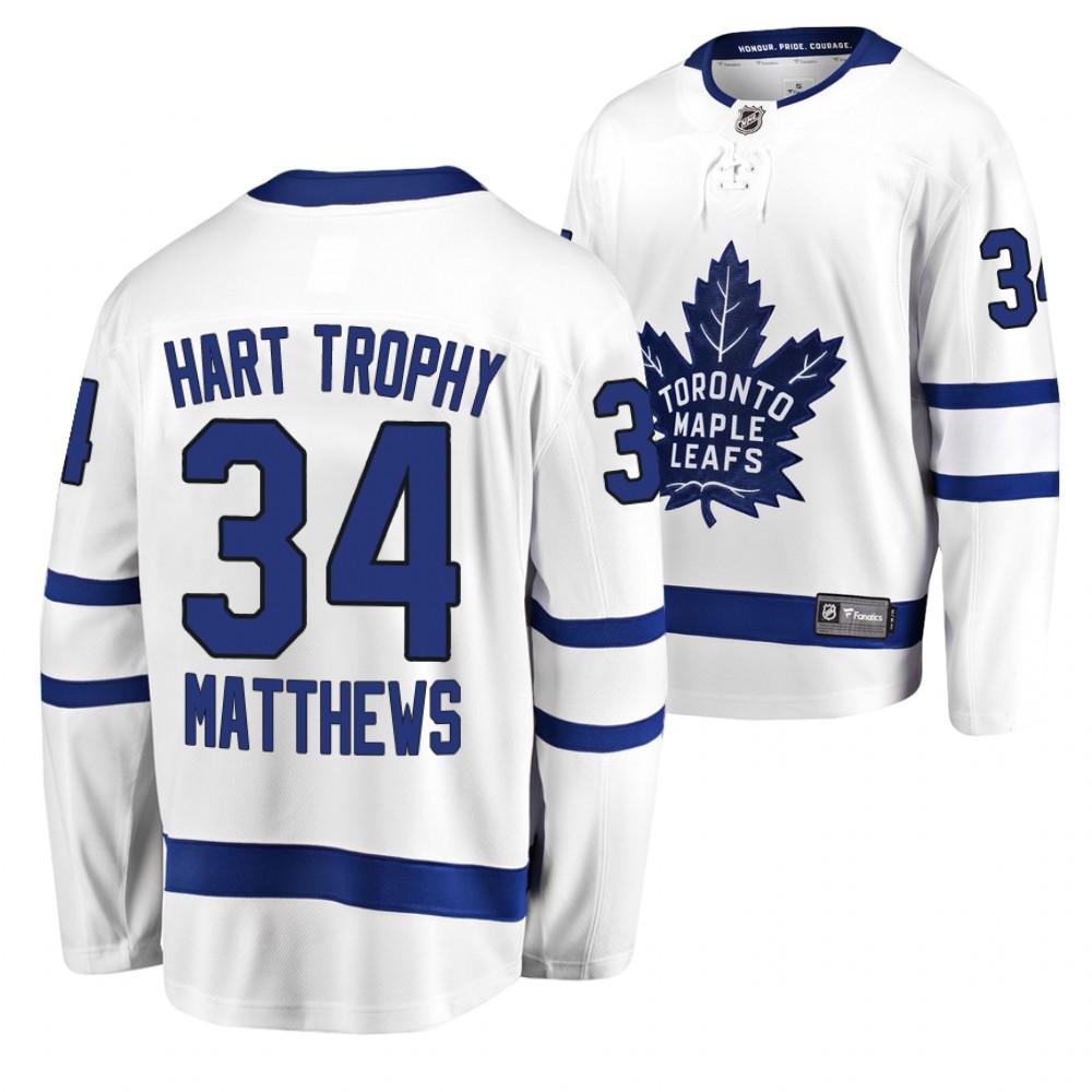 Auston Matthews Hart Trophy Maple Leafs #34 White Jersey Awards Edition