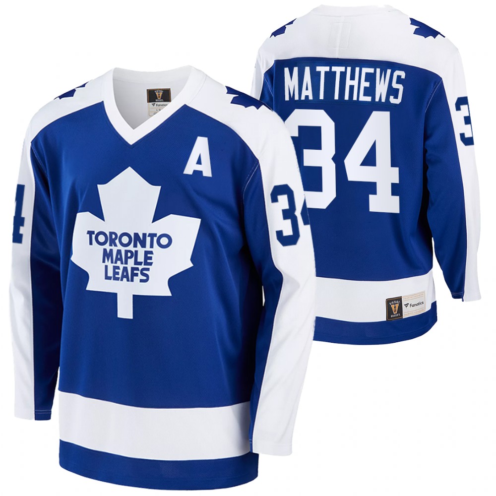 Auston Matthews Jersey Toronto Maple Leafs Vintage Blue Replica